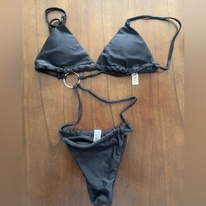 Black Triangle Bikini Top and Bottom